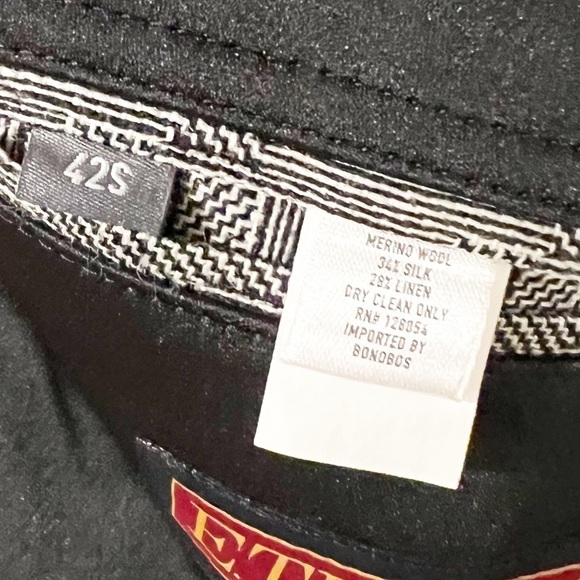 Bonobos Jacket One Button Silk & Linen Grey Tuxedo E. Thomas Blazer size 42S - Picture 9 of 9